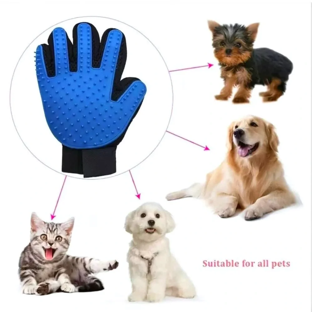 2 pet bathing brushing gloves | grooming gloves | pet grooming accessories